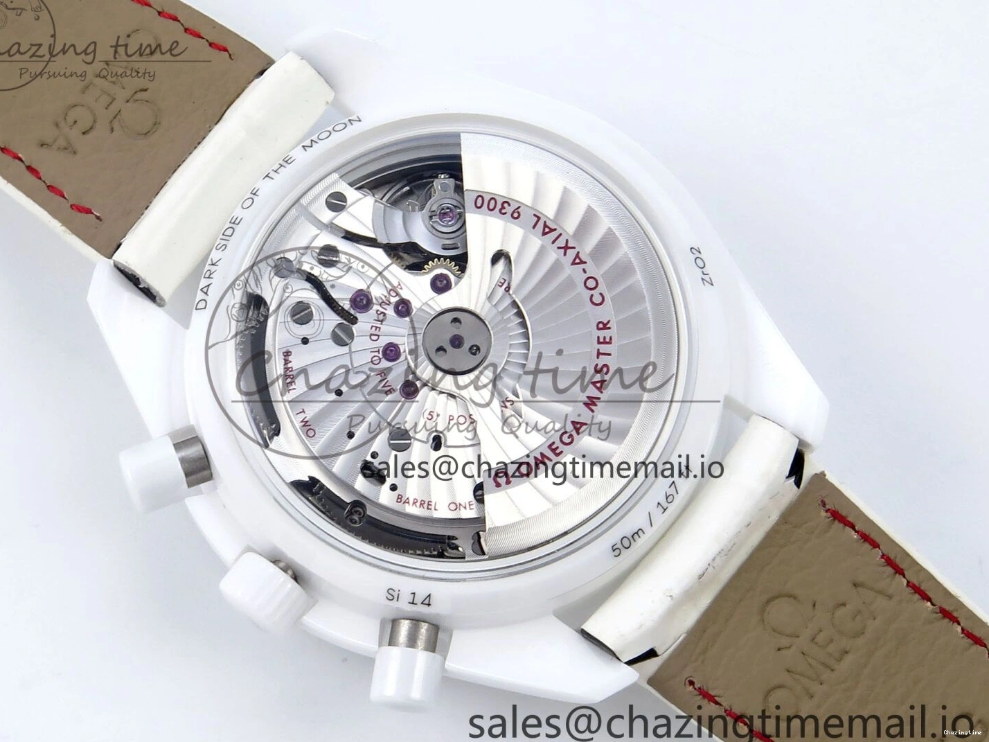 0522 Speedmaster White Side Of The Moon N1F 1:1 Best Edition White Dial White Ceramic on White Leather Strap A GoAnywhere 7694